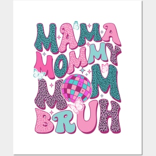 Mama Mommy Mom Bruh Mothers Day Groovy Vintage Funny Mother Posters and Art